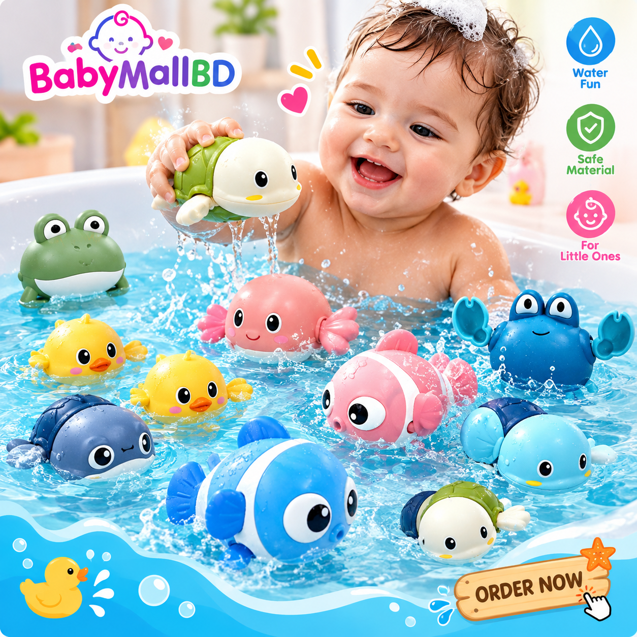 Baby Bath Toys Combo 4 in 1